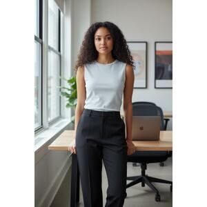 Babaton Sleeveless Cropped Tank XS Light Blue Fitted Stretch Aritzia Pristine